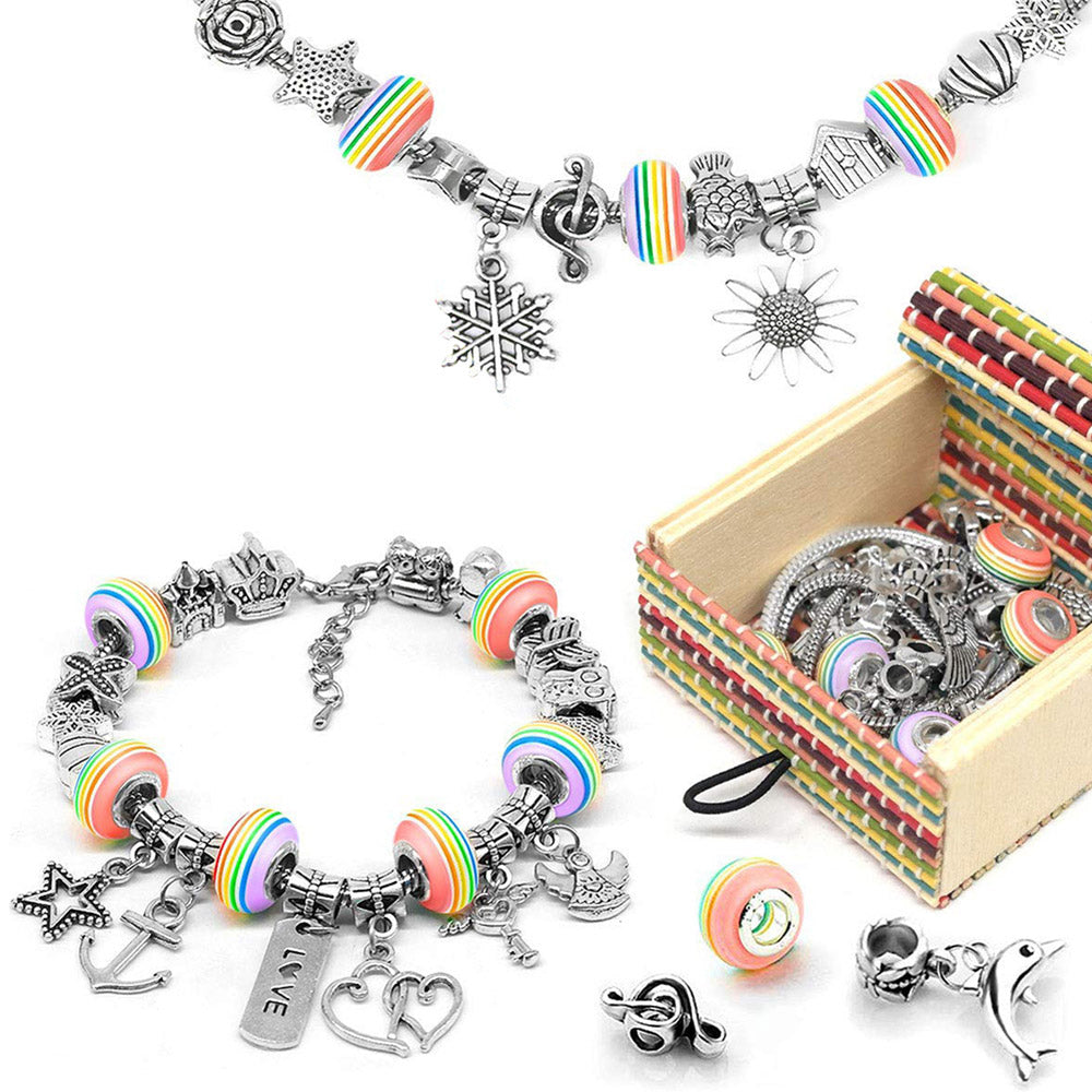DIY Bracelet Set With Box Handmade Bracelet Set Charm Bracelet Making Accessories Jewellery Making Set for Girls