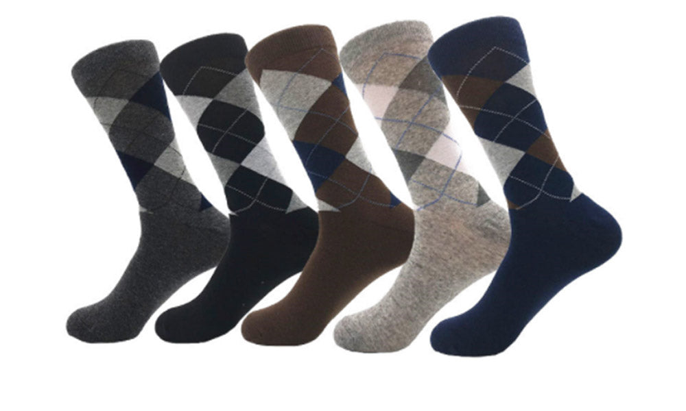 5 Pairs of Men Socks Colourful Design Socks Casual Socks British Style Socks