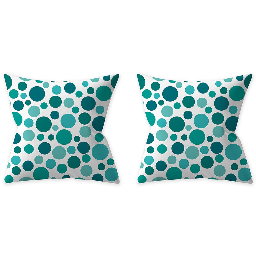 Pillow Cover 2-Pack Aqua Turquoise Blue Cushion Cover Throw Pillow Cover -Dots