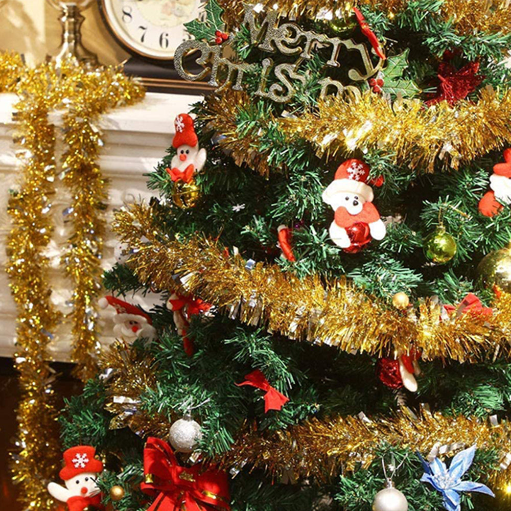 2Pcs Gold Christmas Tinsel Garland Xmas Decor Home Decor