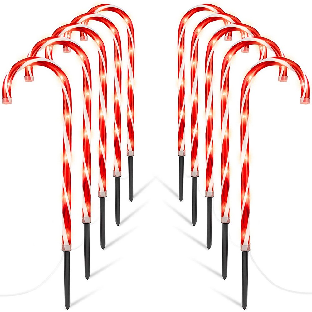 Set of 5pcs Battery Powered Christmas Candy Cane Lights