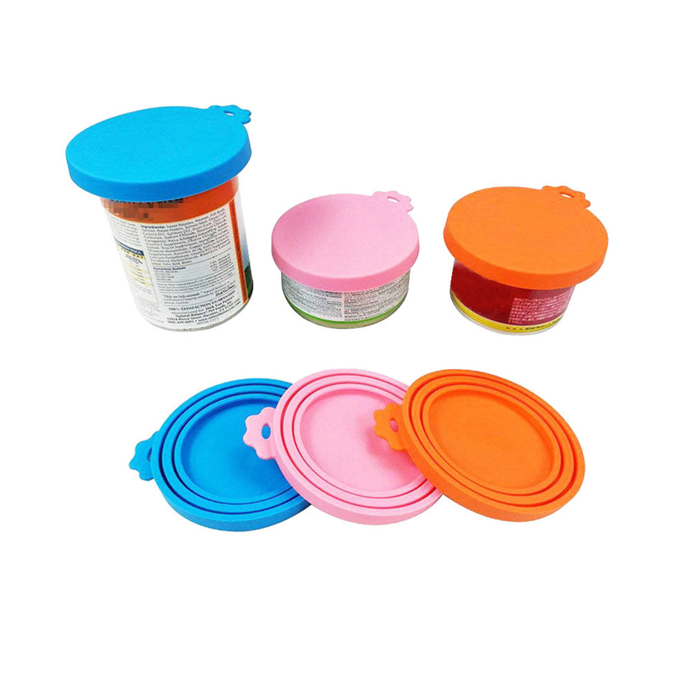 2 or 4Pcs Pet Food Can Cover Lid Dog Cat Pet Tin Silicone Reusable Storage Cap