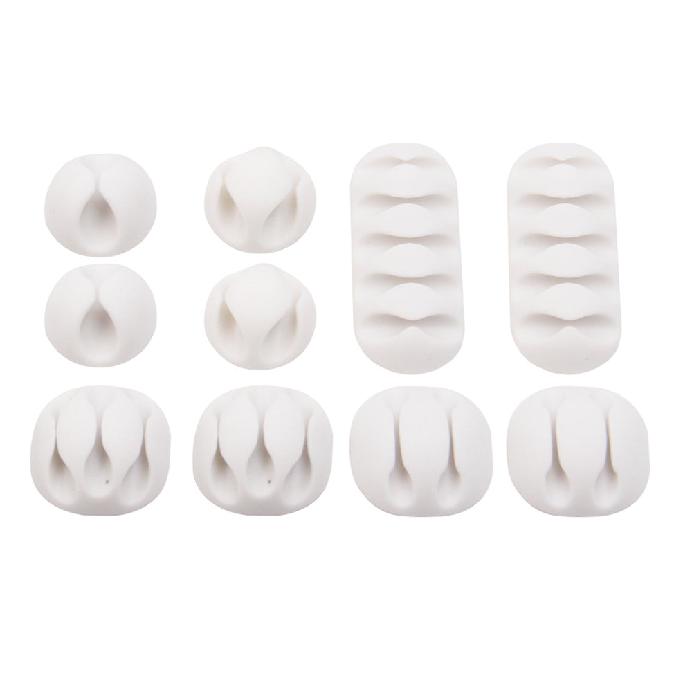 10pcs/Set Self-adhesive Cable Clips Cord Organizer Holder Set