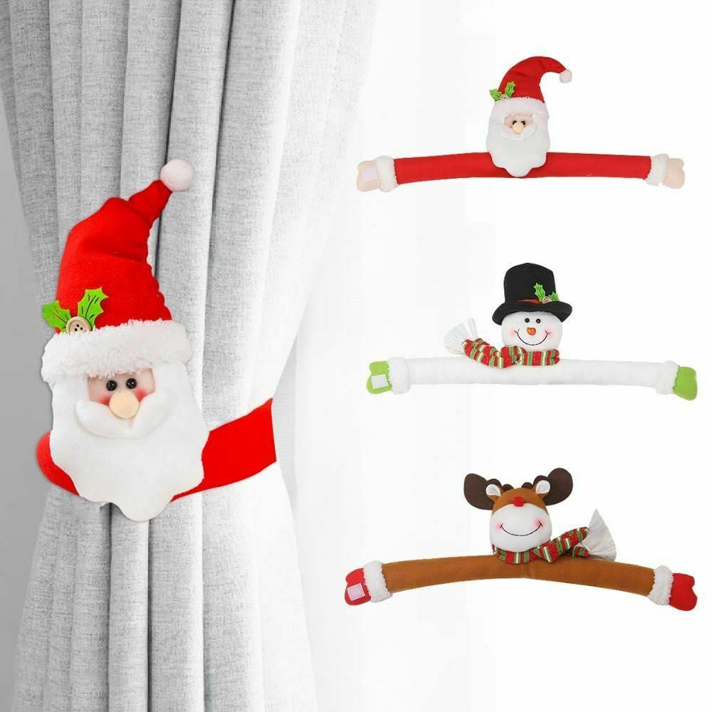 2Pcs Snowman Christmas Curtain Buckles