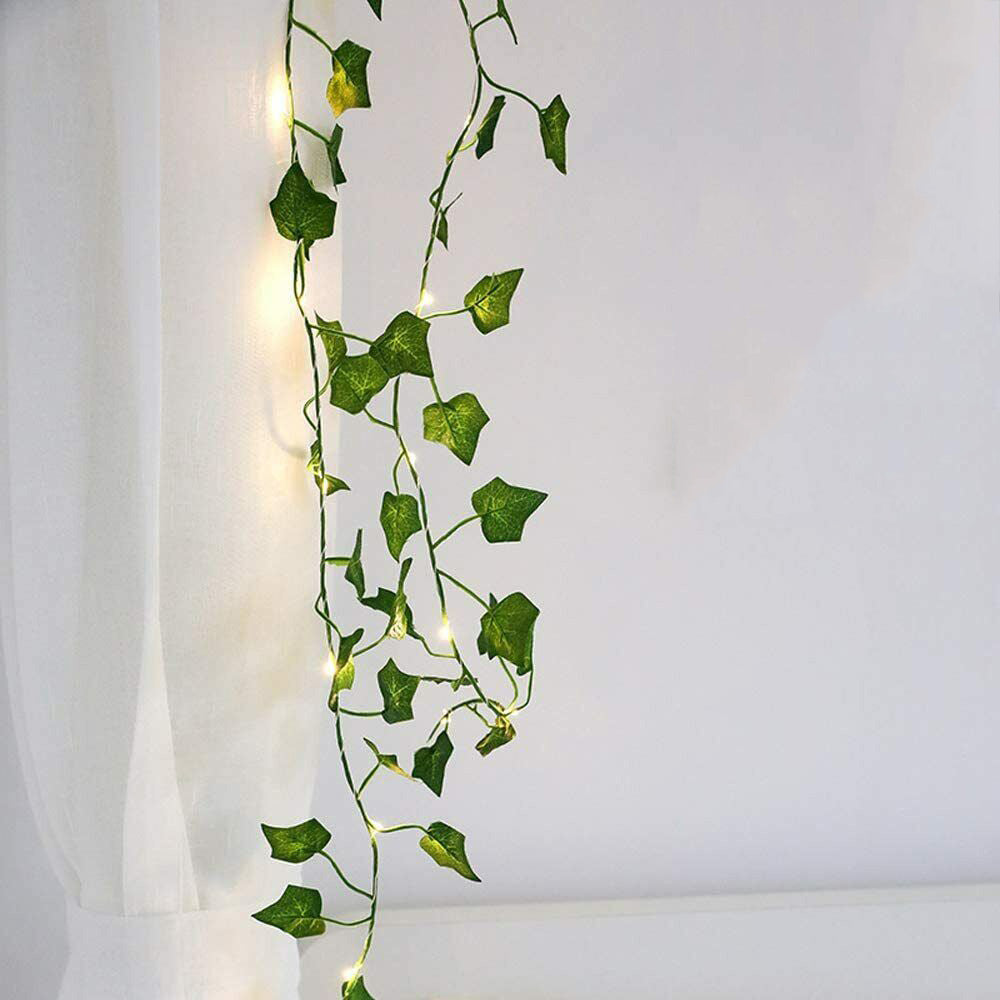 Vine String Lights 100LED Artificial Ivy Leaves Hanging Lamp for Room Garland Party Festival Decor -Maple Leaf