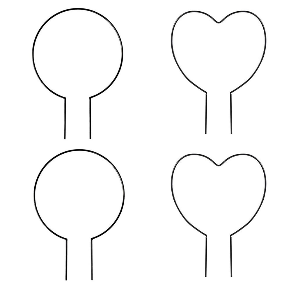 4PCS Plant Trellis for Climbing Plants Flower Support Heart Round Garden Trellis