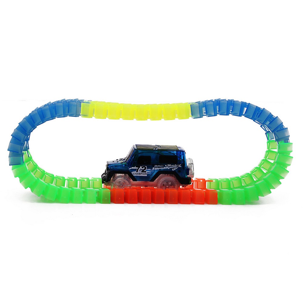 125pcs Children Flexible Glow In The Dark Car Race Track Set