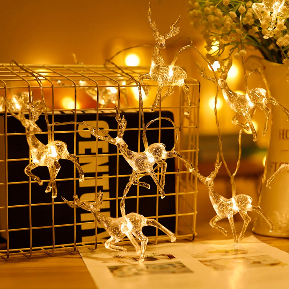 1pc Christmas Lights LED Elk String Light Battery Powered Indoor Light String Home Party Decor