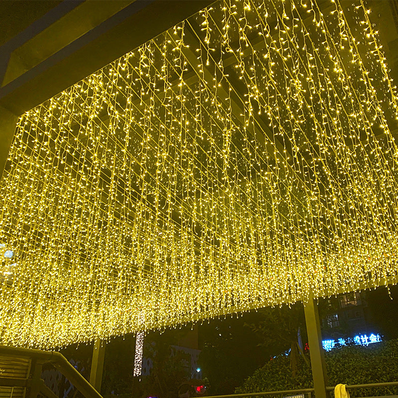 2 X 128LED Solar Waterfall Icicle String Fairy Light
