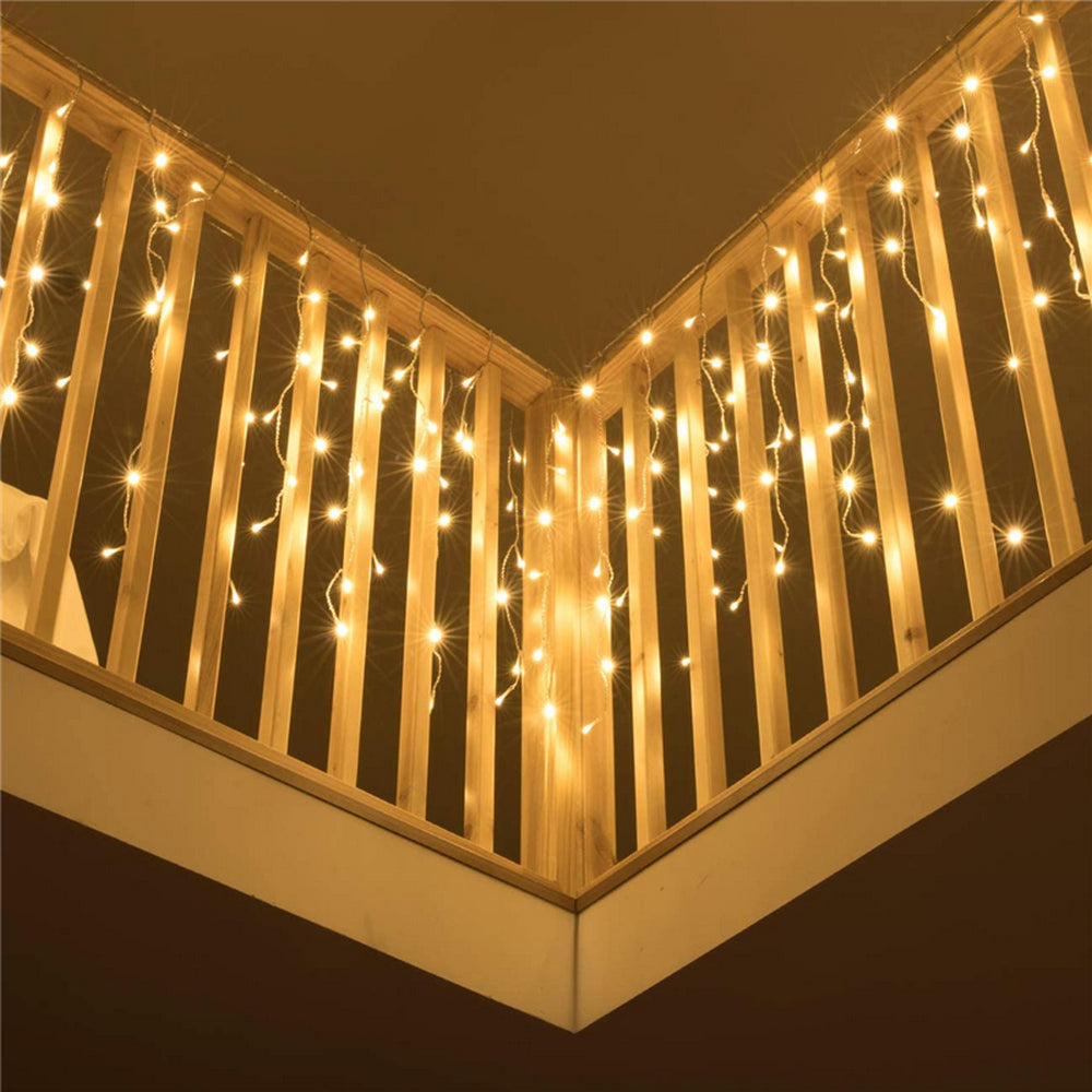 2 X 128LED Solar Waterfall Icicle String Fairy Light