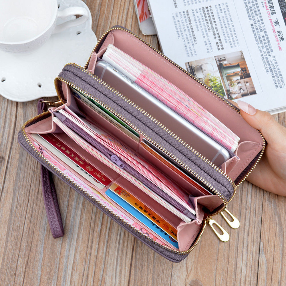 Women Fashion PU Leather Wallet Long Purse Handbag
