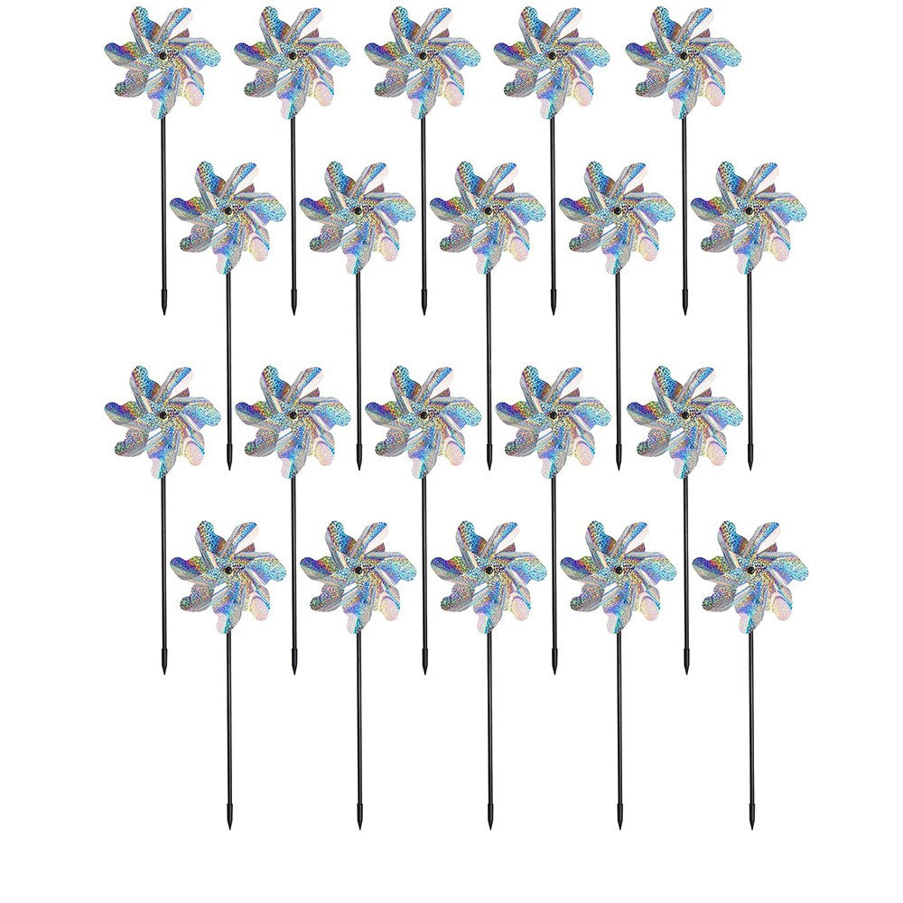 10/20 Pack Bird Blinder Repellent Reflective Pinwheels for Garden Yard Patio Lawn