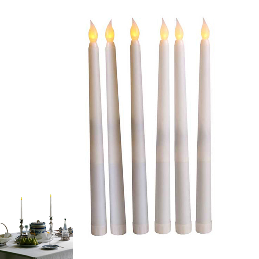 6pcs Flameless Taper Candles LED Flickering Candlesticks Light for Home Wedding Parties Holiday Decor