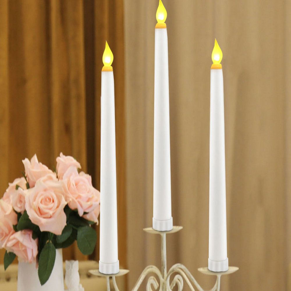 12pcs Flameless Taper Candles LED Flickering Candlesticks Light for Home Wedding Parties Holiday Decor