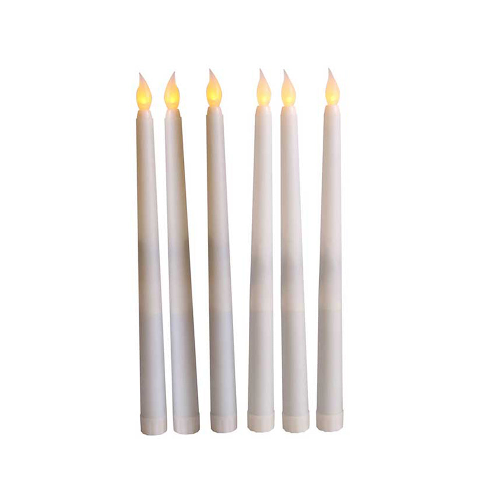 6pcs Flameless Taper Candles LED Flickering Candlesticks Light for Home Wedding Parties Holiday Decor