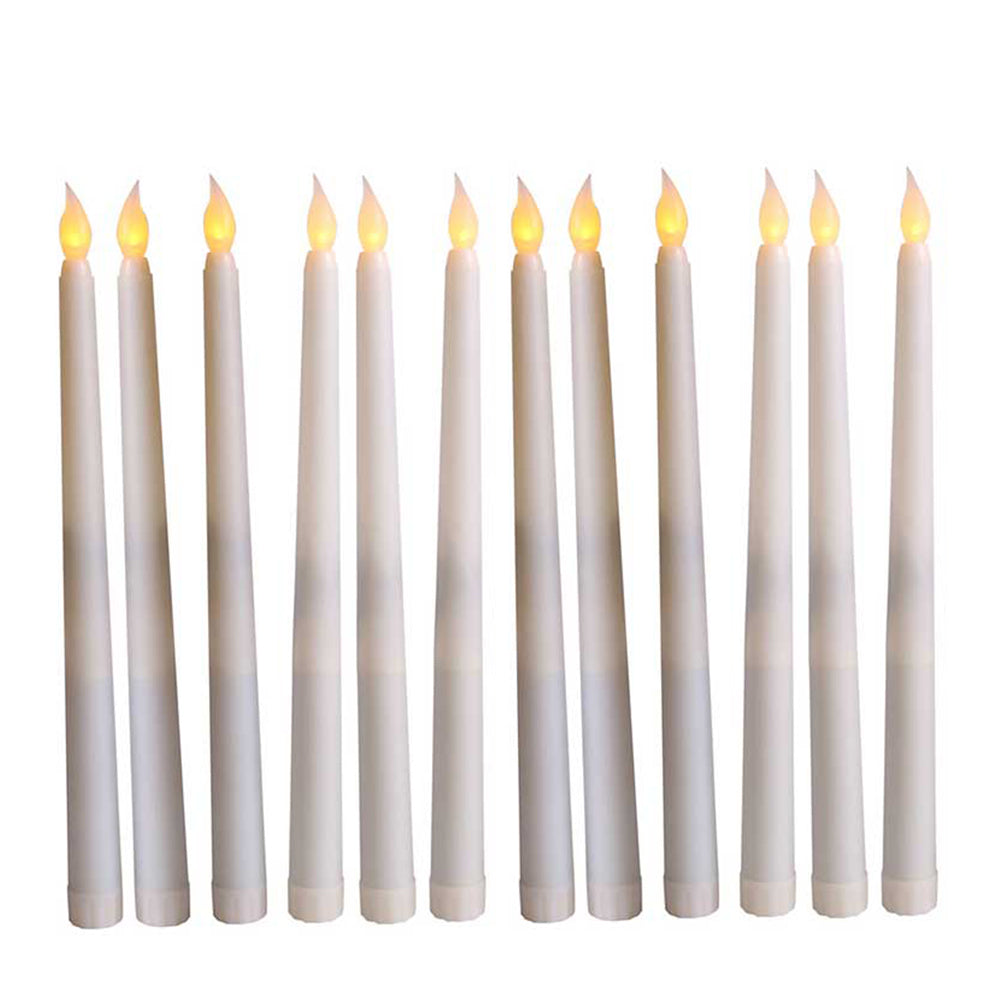 12pcs Flameless Taper Candles LED Flickering Candlesticks Light for Home Wedding Parties Holiday Decor
