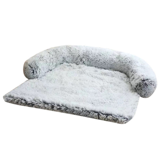 Washable Long Plush Pet Dog Sofa Cushion Bed with Zipper Pet Bed Pads 100 x 85 x 16cm