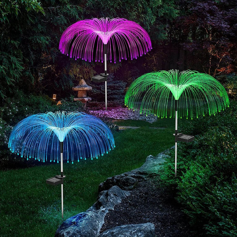 Solar Jellyfish-Shaped Ground Lights Patio Stake Walkway Lamp Outdoor Garden Decor Multicolor