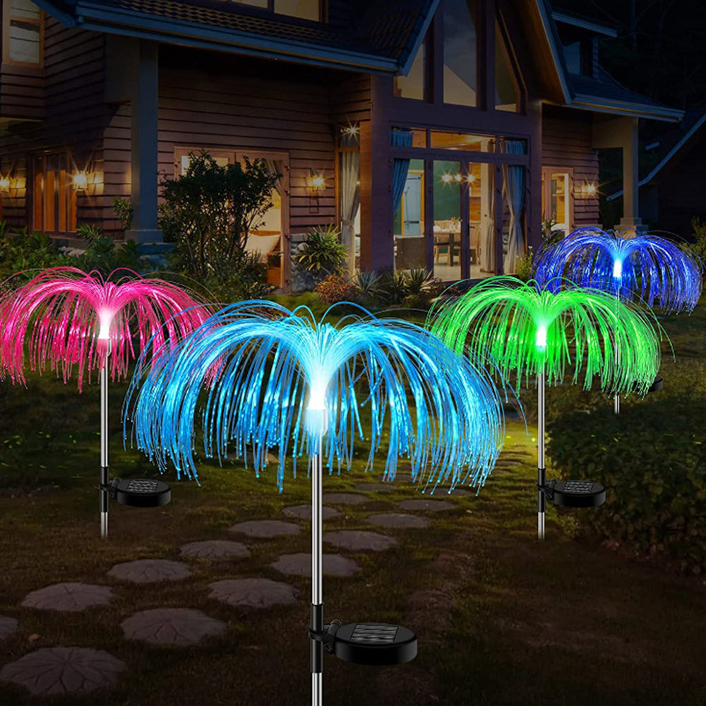 Solar Jellyfish-Shaped Ground Lights Patio Stake Walkway Lamp Outdoor Garden Decor Multicolor