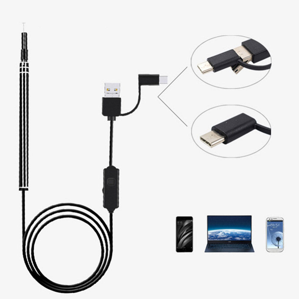 3 in 1 Ear Cleaning Endoscope Ear Wax Remover Tool with 6 Adjustable LED Waterproof Ear Wax Cleaning Endoscope