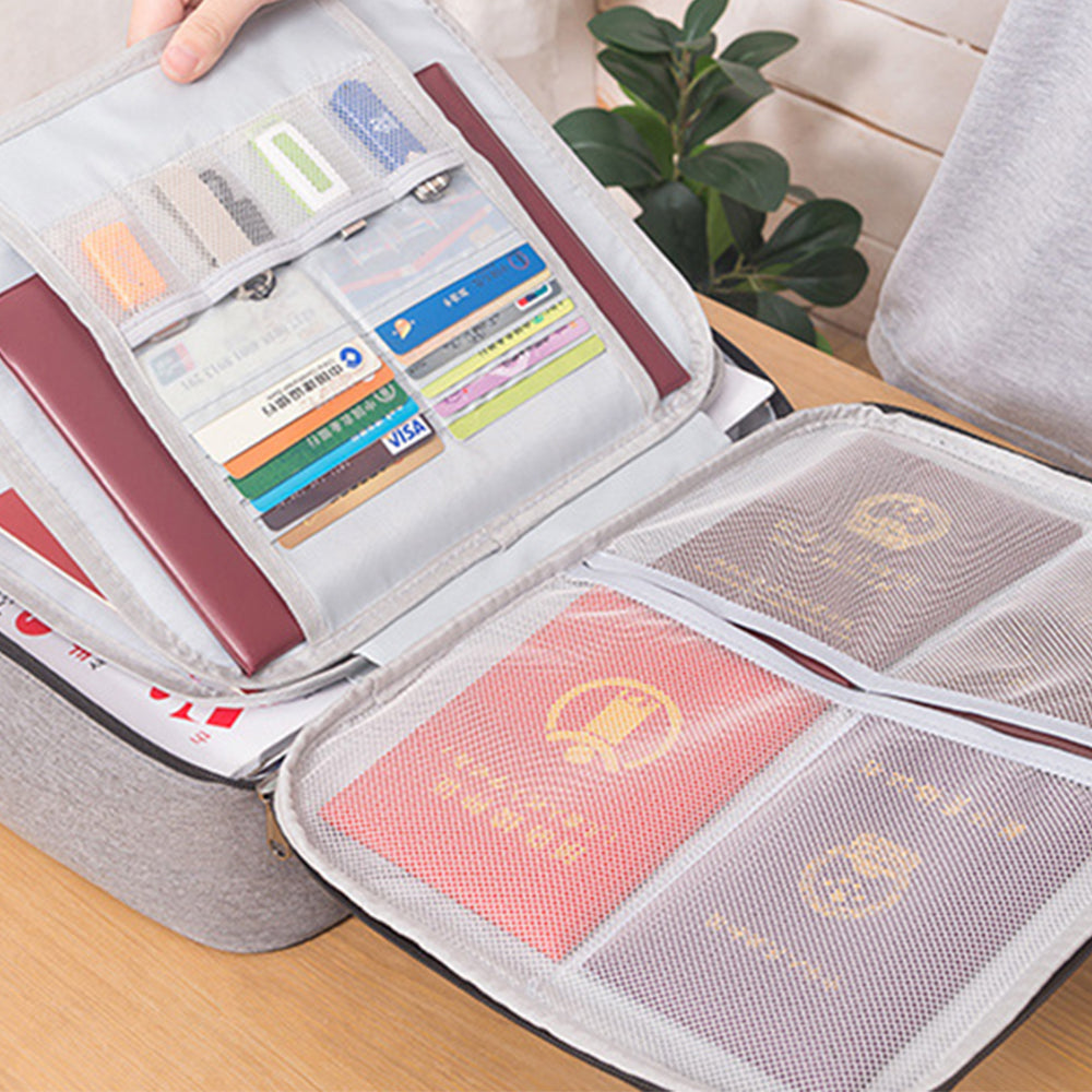 1 or 2Pcs Document Storage Bag Certification Organiser Travel Handbag with Lock