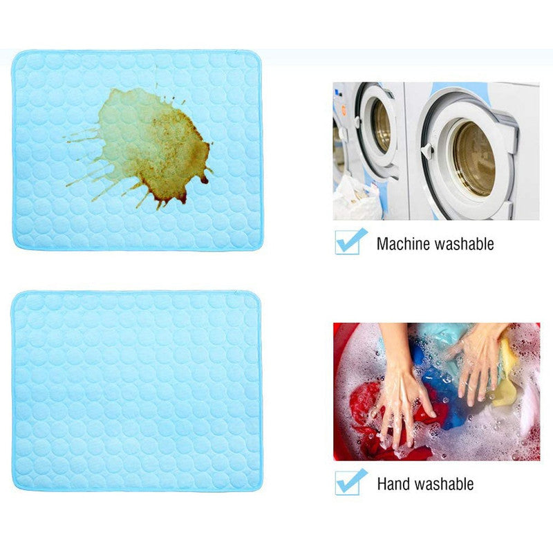 Blue - Summer Cooling Mat Pet Bed Interior Cooling Pad for Cat Seats Dog Car Sofa Pet Bed Kennel