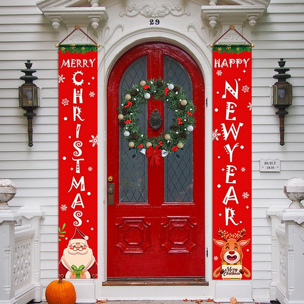 Christmas Porch Sign-Santa + Elk