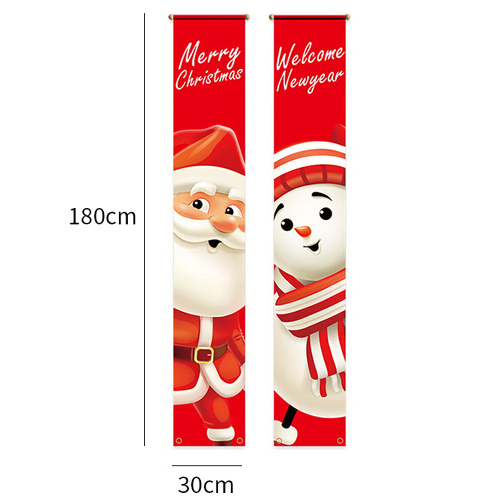 Christmas Porch Sign-Santa + Snowman