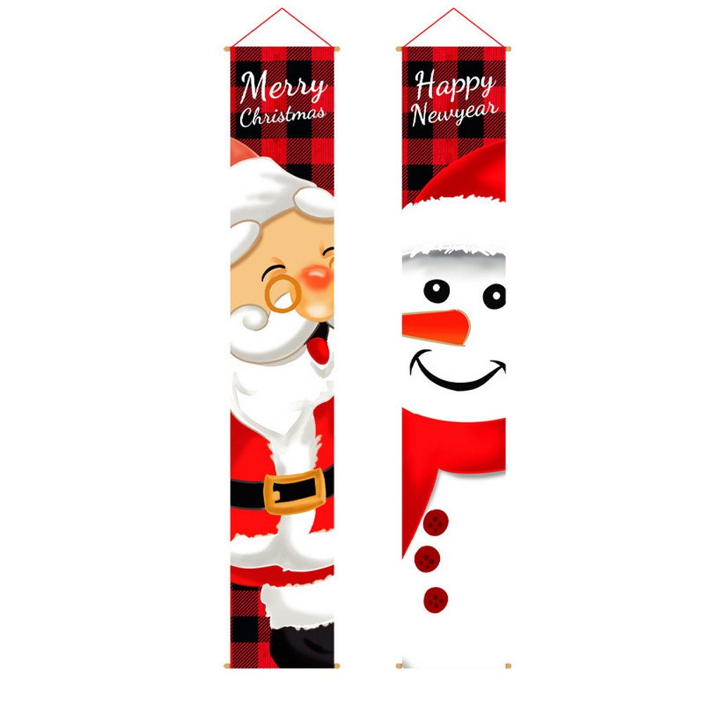 Christmas Porch Sign-Double Santa
