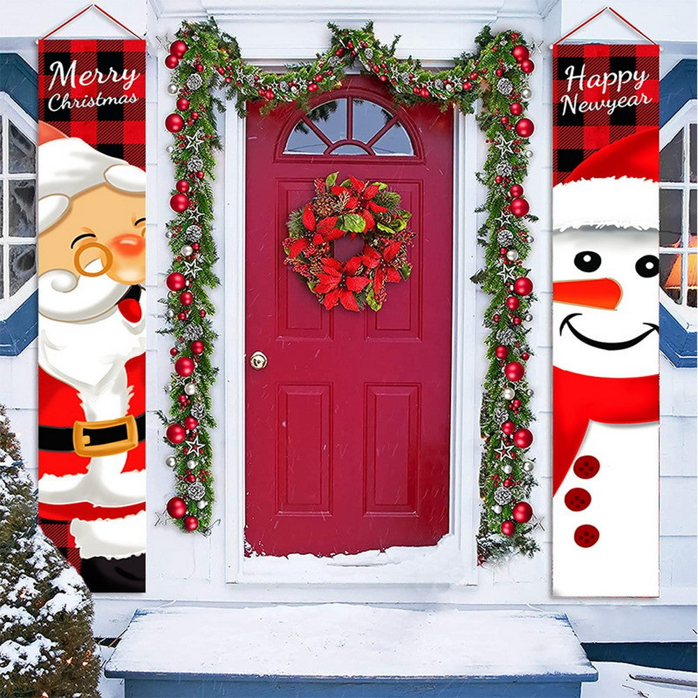 Christmas Porch Sign-Double Santa
