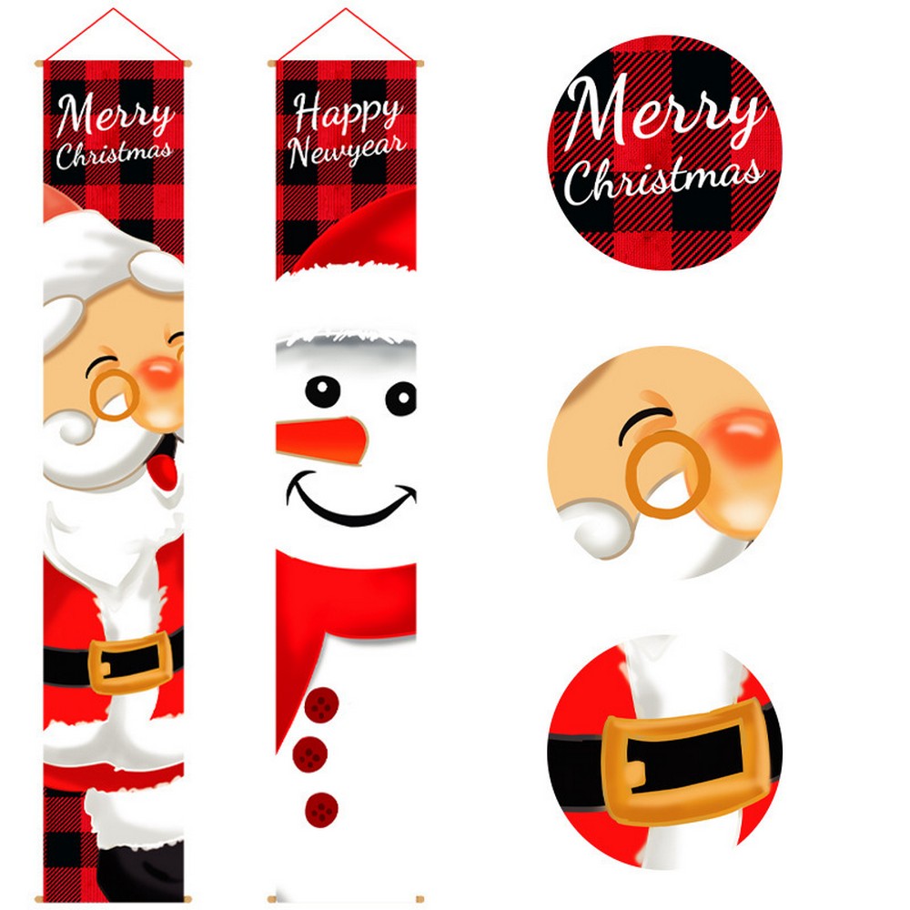 Christmas Porch Sign-Double Santa
