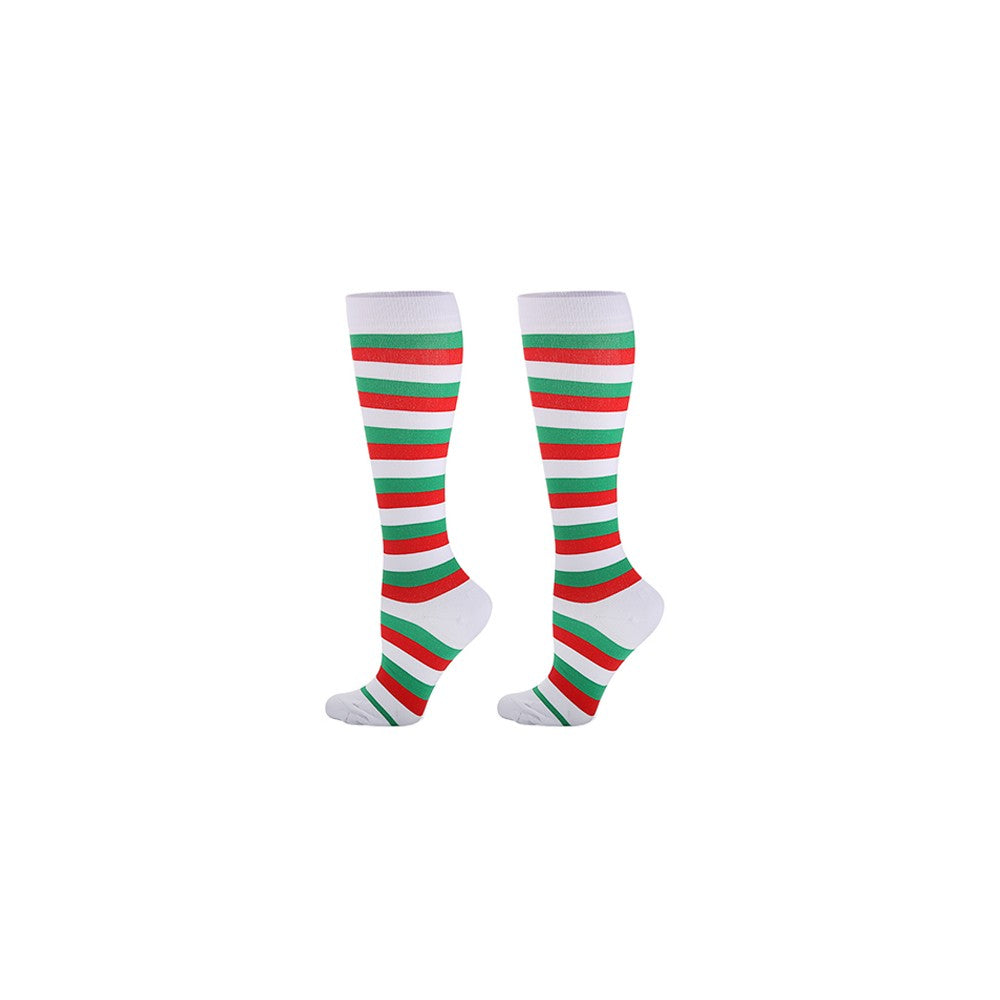 Christmas Compression Socks Knee Length Socks for Women and Men-Style 1