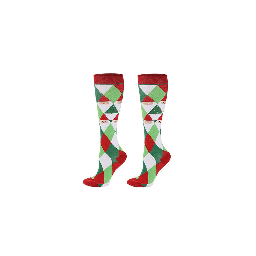Christmas Compression Socks Knee Length Socks for Women and Men-Style 2
