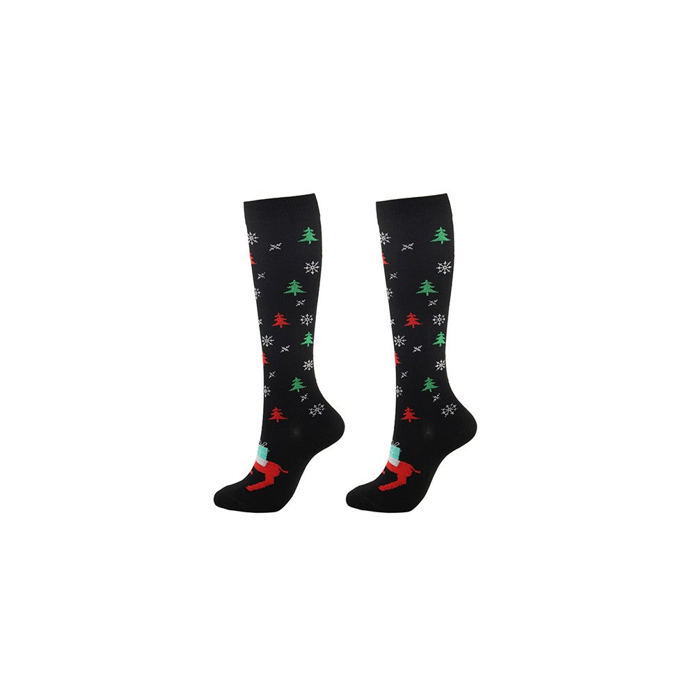 Christmas Compression Socks Knee Length Socks for Women and Men-Style 5