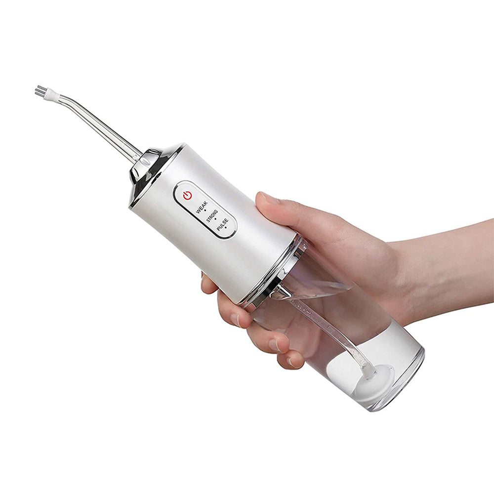 2X Electric Cordless Water Flosser with Four Nozzles White and Green