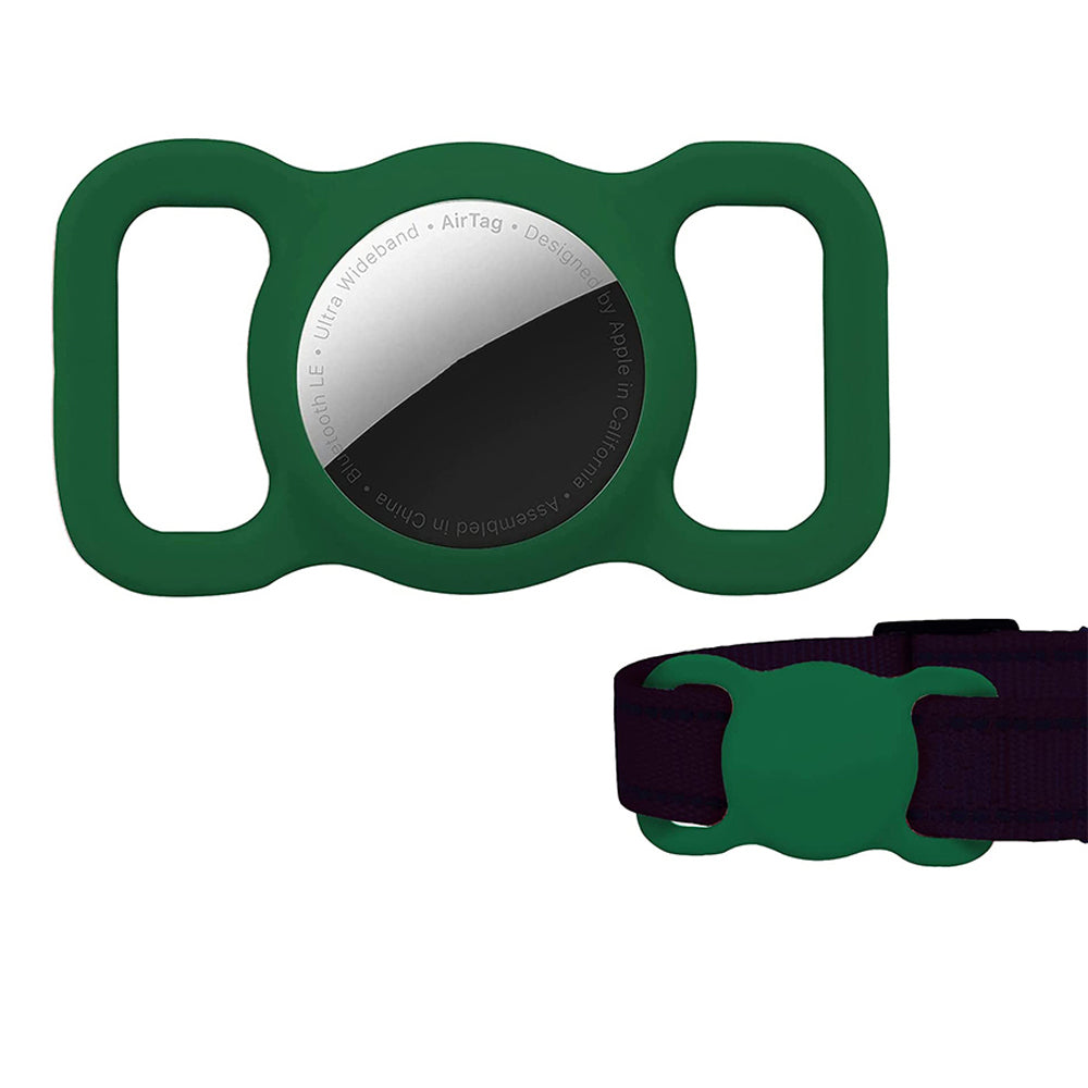 2 X Green Pink Silicone Protective Case for Apple Airtag Pet Collar Dog harness