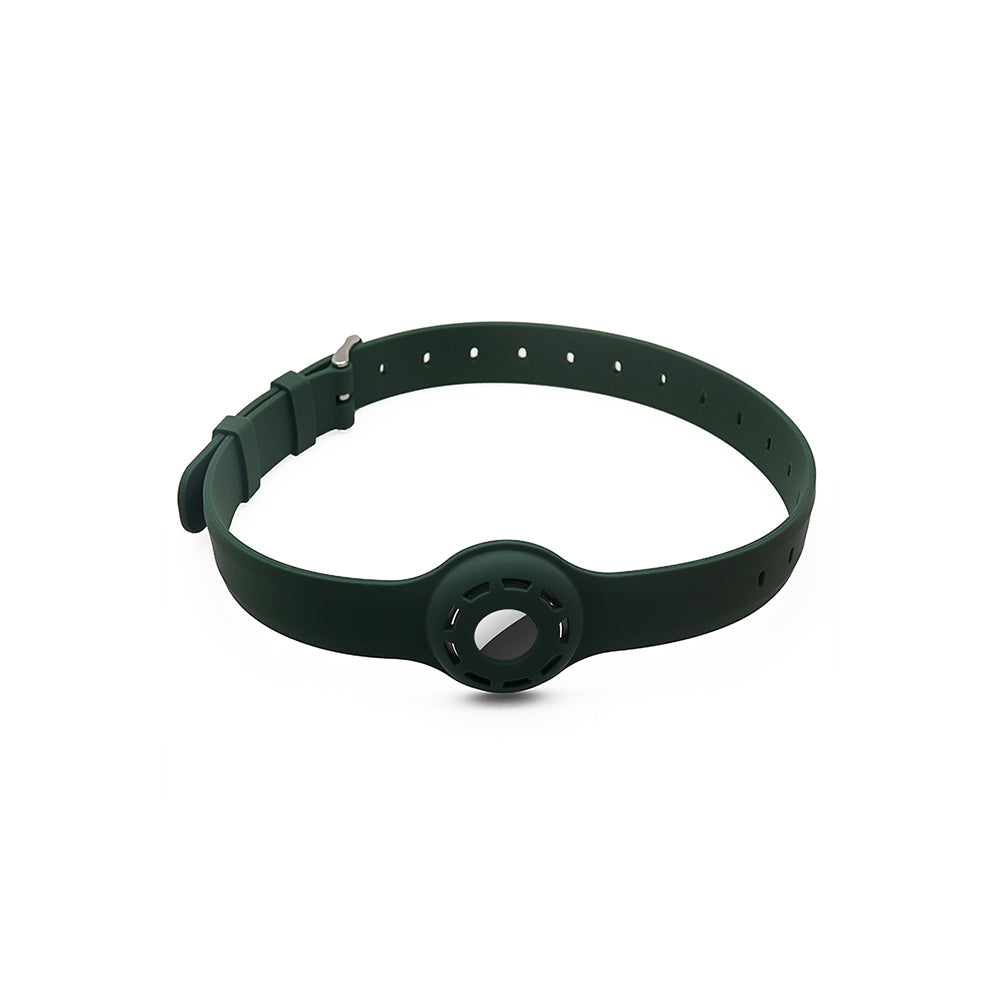 Pet Collar with AirTag Container Dark Green