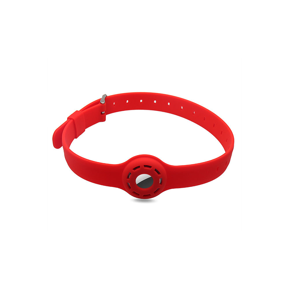 Pet Collar with AirTag Container Red