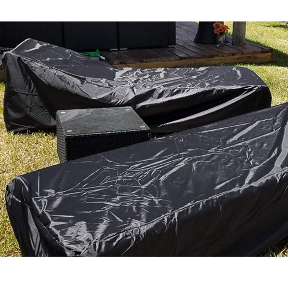 2pcs Sun Lounge Cover Water Resistant Outdoor Sunbed Chair Covers Garden Patio Furniture Covers -L