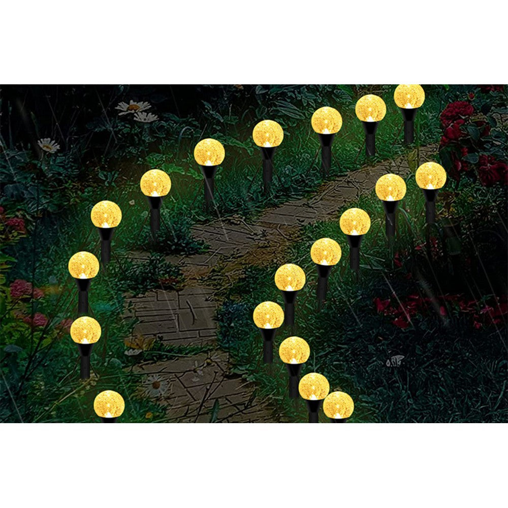 2Pcs 10 in 1 Outdoor Solar Bubble Ball String Lights -Multicolor and Warm