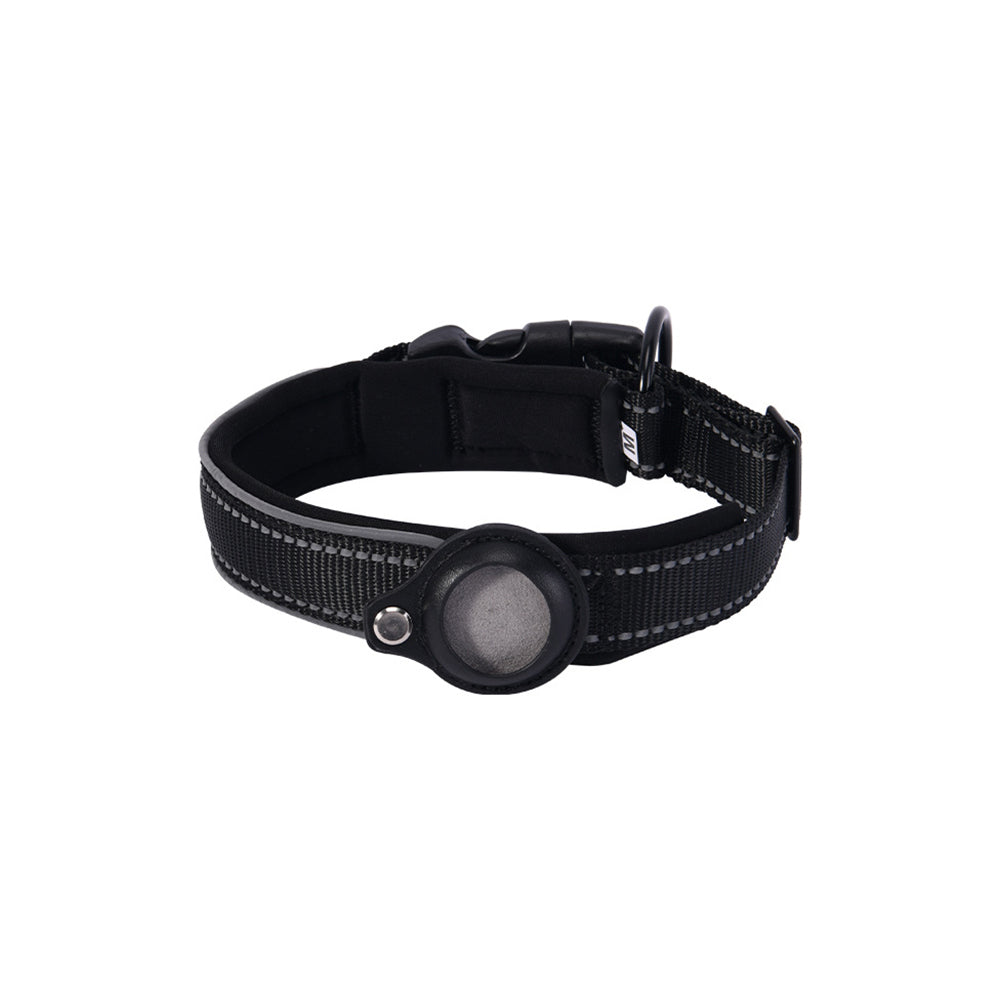 2 X Protective Case Pet Collar Cat Collar Dog Collar for AirTag Black Pink L