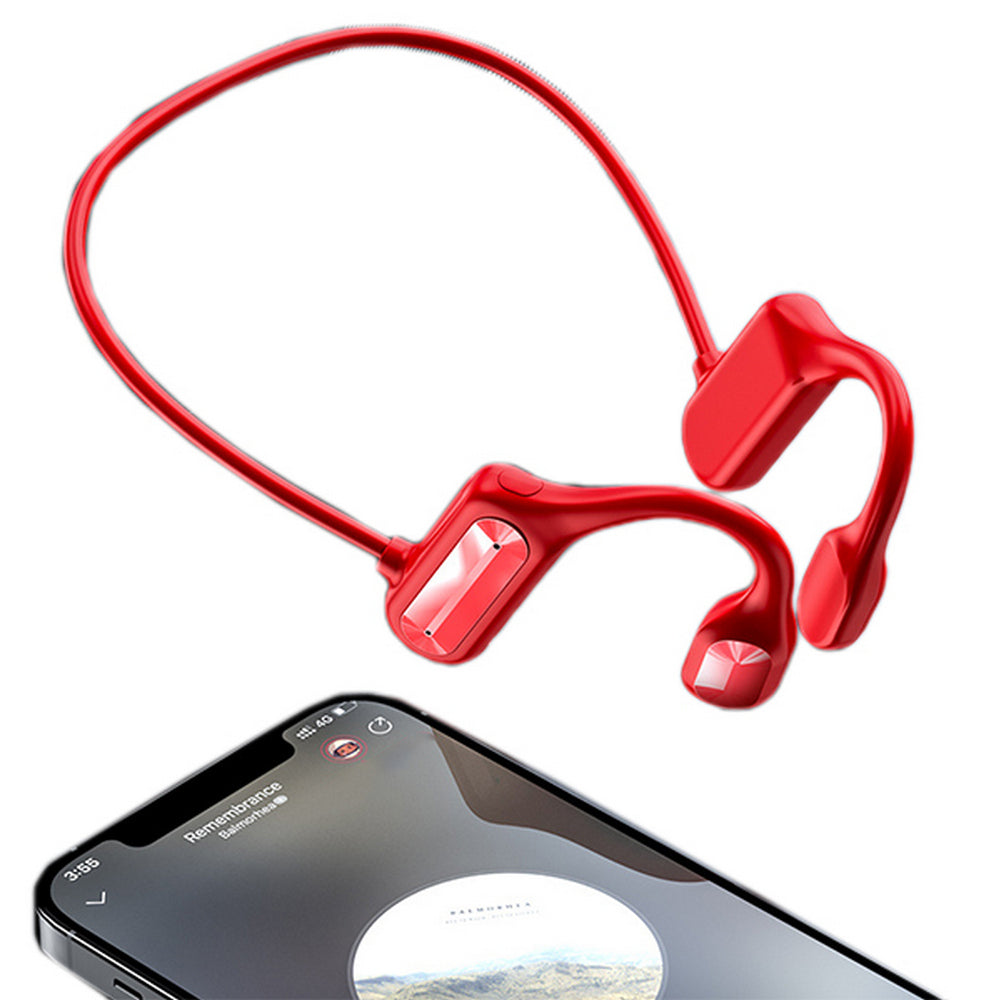 Bone Conduction Headphones 2pcs Bone Conduction Bluetooth Earphones -Red and Green