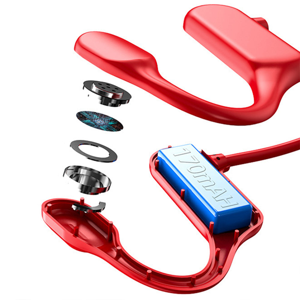 Bone Conduction Headphones 2pcs Bone Conduction Bluetooth Earphones -Red and Green