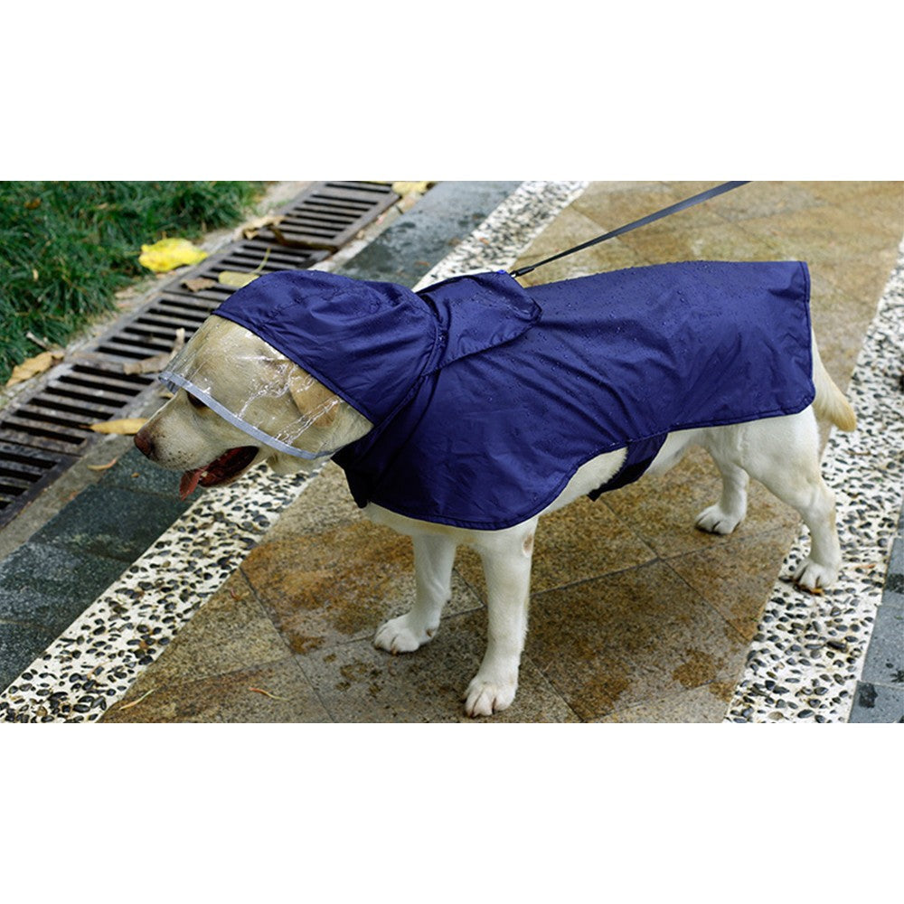 Dog Raincoat with Hat Blue