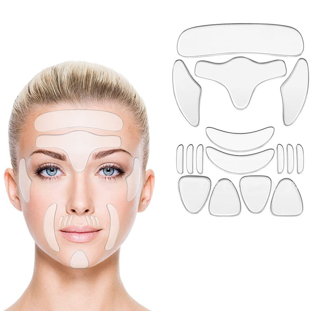 16-Piece Reusable Silicone Face Anti-Wrinkle Pads