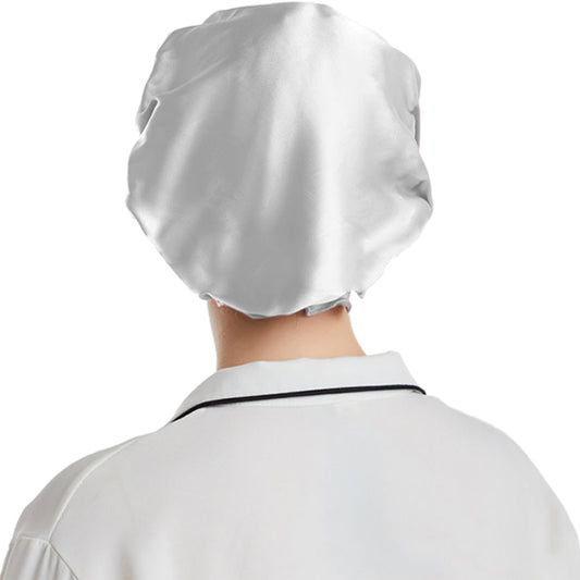 Soft Breathable 100% Mulberry Silk Sleep Night Cap Good for Your Hair Care -Grey