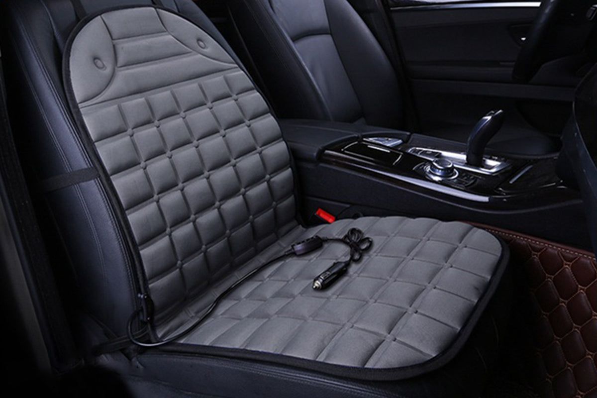 Car Seat Cushion Comfortable Seat Heating Cover Universal Winter Seat Warmer-Gray