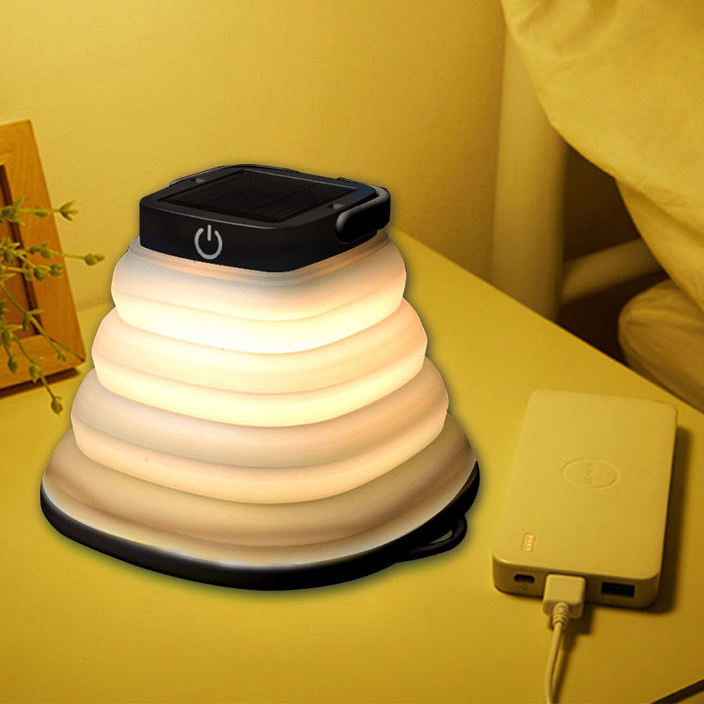 2X Collapsiable Solar Lamp Green Black