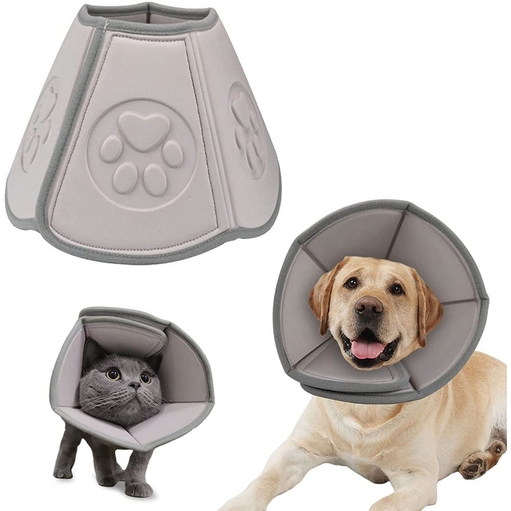Pet Recovery Collar Cone Adjustable Soft Cone for Dogs Cats -L