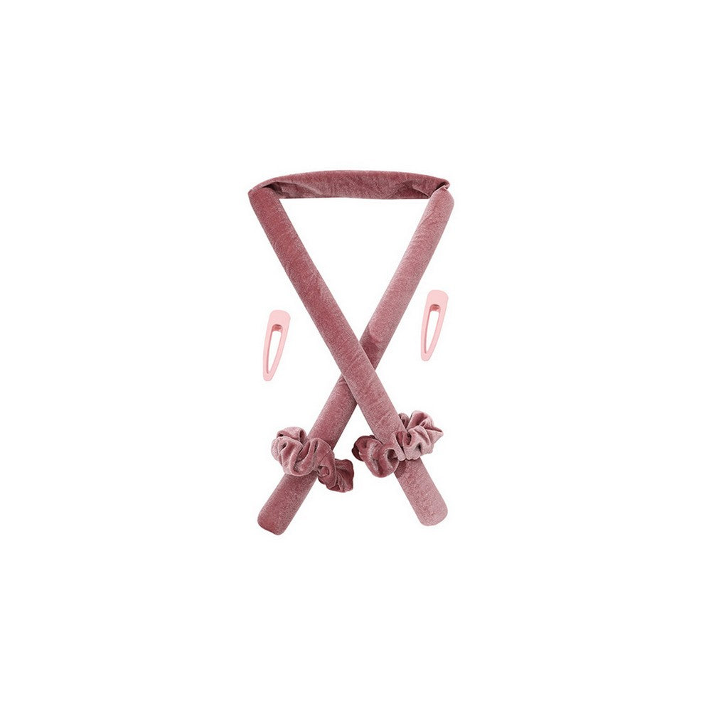 2pcs Heatless Hair Curler No Heat Rod Headband for Long Hair -Pink
